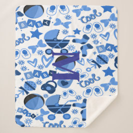 Manta Sherpa Cálido azul lindo Niño Nursery personalizado