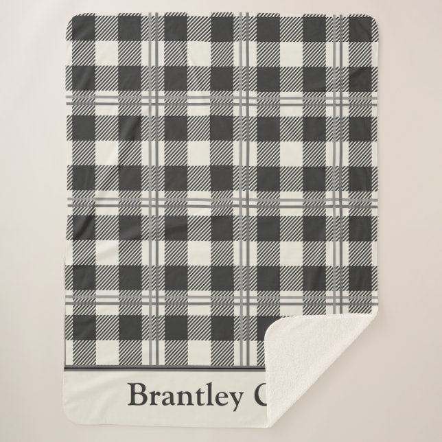 Manta Sherpa Cálido Gris Oscuro De Tapado De Búfalo Blanco (Anverso)