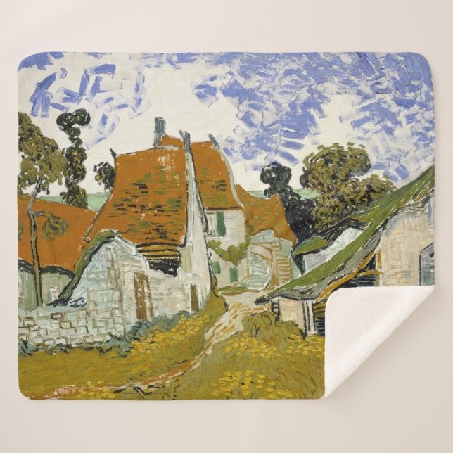 Manta Sherpa Calle Auvers-sur-Oise Vincent van Gogh (Anverso (horizontal))