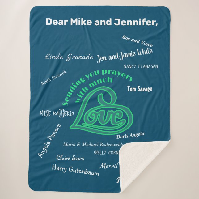 Manta Sherpa Cama de cuidados con amor y oraciones (Anverso)