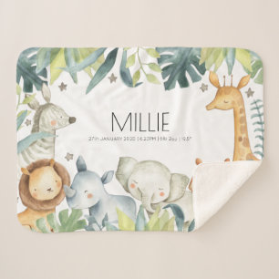Manta Sherpa Cama de invitación para recién nacidos de animal