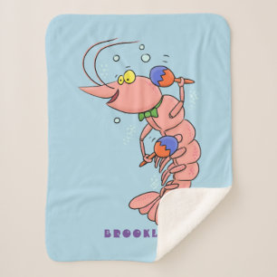 Manta Sherpa Camarón alegre, personalizado de la gamba