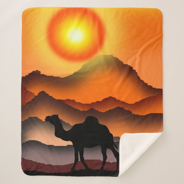 Manta Sherpa Camel Sherpa Blanket Beautiful Sunset (Anverso)