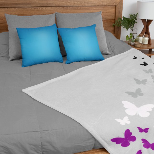 Manta Sherpa Camino de Mariposa del Orgullo Asexual (Subido por el creador)