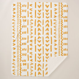 Manta Sherpa Caminos De Sombra De Sol Patrón Africano En Blanco