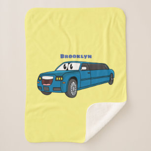Manta Sherpa Camión de personalizado limusina azul muy feliz