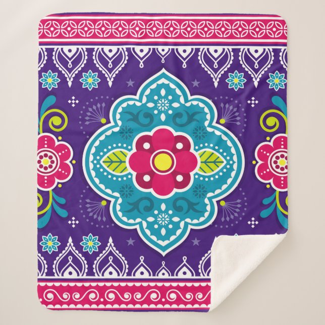 Manta Sherpa Camiones de arte indio y paquistaní sin fisuras (Anverso)