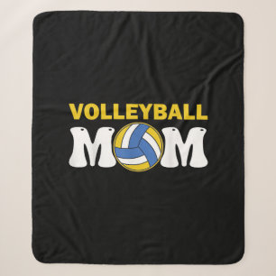Manta Sherpa Camiseta divertida para mamá de voleibol femenino 