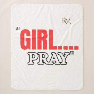 Manta Sherpa Camiseta Girl Pray Camiseta Cristiana Basada en