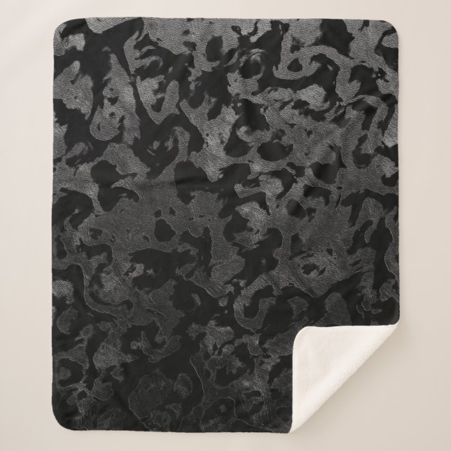 Manta Sherpa Camo moderno - Negro y gris oscuro - camuflaje (Anverso)