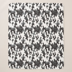 Manta Sherpa Camo negro y blanco