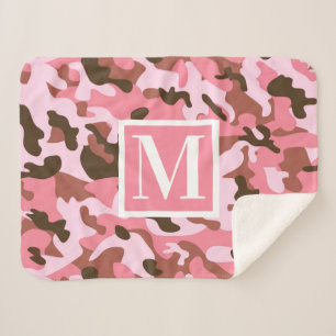 Manta Sherpa Camo rosa