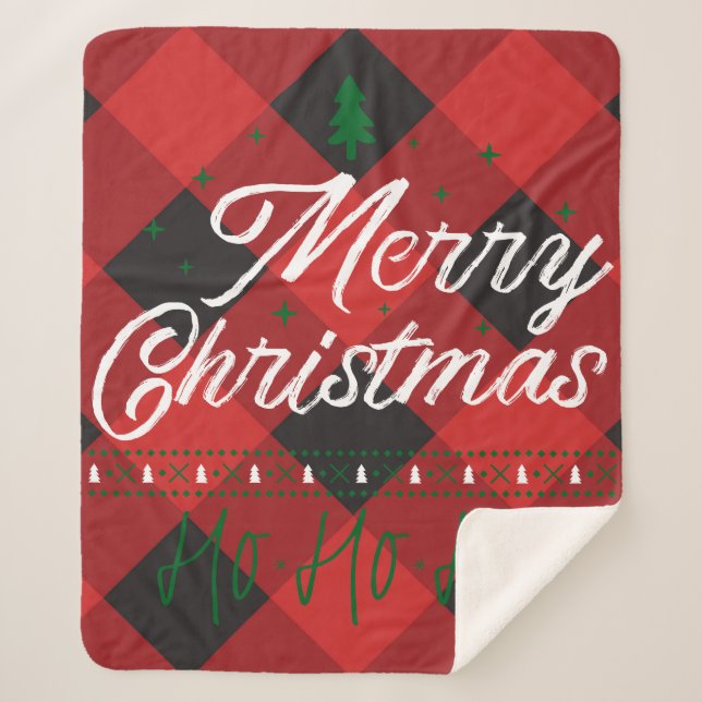 Manta Sherpa Campamento de Navidades HO HO HO HO (Anverso)