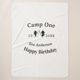 Manta Sherpa Campamento un feliz cumpleaños nombre fecha campin