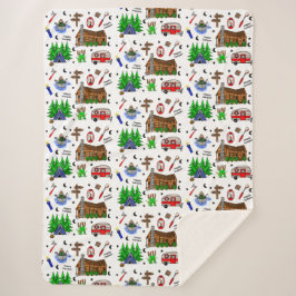 Manta Sherpa Camping o camping de temática media feliz