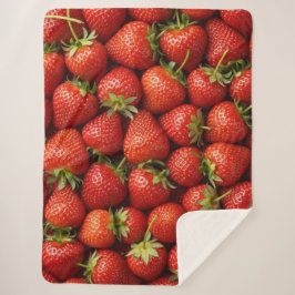 Manta Sherpa Campo de Fresas Frescas de Granja