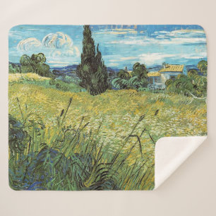 Manta Sherpa Campo de Trigo Verde Vincent van Gogh