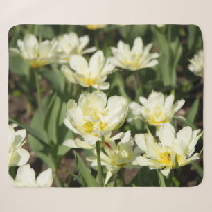 Manta Sherpa Campo de tulipanes blancos Foto