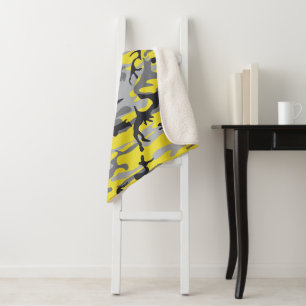 Manta Sherpa Camuflaje amarillo y gris, ejército, ejército