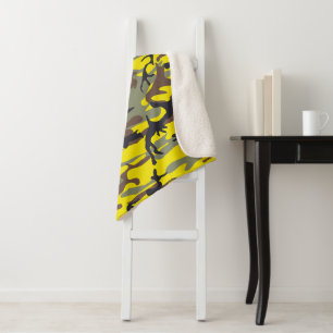 Manta Sherpa Camuflaje amarillo y marrón, ejército