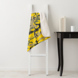 Manta Sherpa Camuflaje amarillo y verde, ejército, ejército