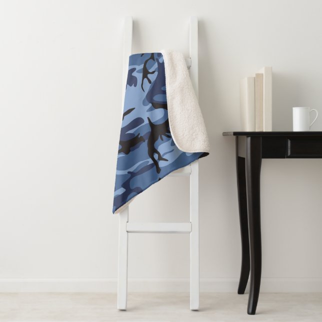 Manta Sherpa Camuflaje azul de la marina, ejército, ejército (In situ)