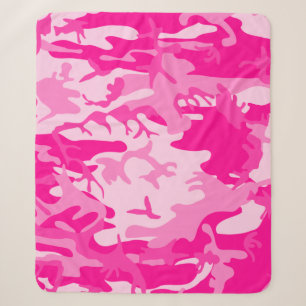 Manta Sherpa camuflaje de camo rosa caliente