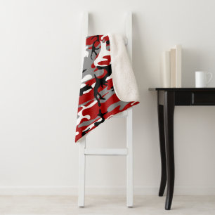 Manta Sherpa Camuflaje rojo y gris, ejército