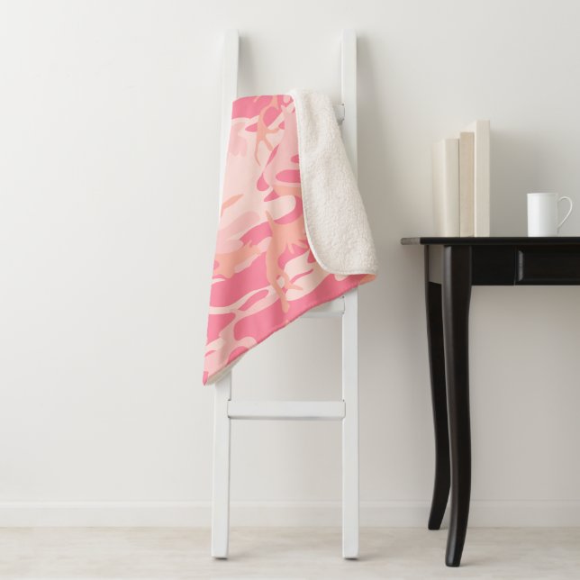 Manta Sherpa Camuflaje rosa, ejército, ejército (In situ)