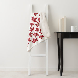 Manta Sherpa Canada Blanket Canada Maple Leaf Throw Blankets