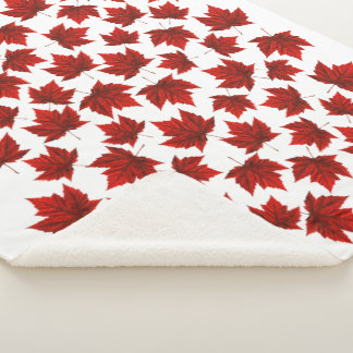 Manta Sherpa Canada Blanket Canada Maple Leaf Throw Blankets