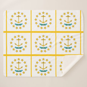 Manta Sherpa Canasta del Sherpa Patriótico con bandera de Rhode