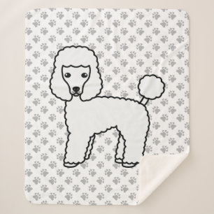 Manta Sherpa Caniche Toy Blanco Perro De Dibujos Animados Lindo