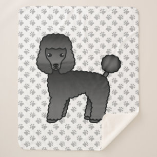 Manta Sherpa Caniche Toy Negro Perro De Dibujos Animados Lindo