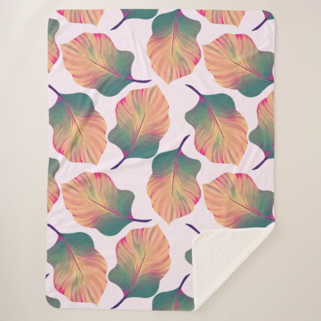 Manta Sherpa Canna Tropicanna sale de Pastel (Anverso)