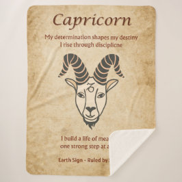 Manta Sherpa Capricorn Zodiac Sign with Affirmations