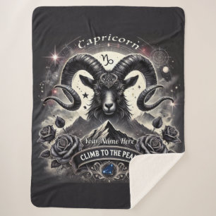 Manta Sherpa Capricornio "Sube al pico" Sherpa Blanket