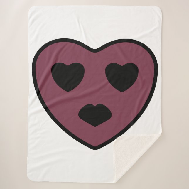 Manta Sherpa Cara de corazón (Anverso)