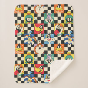 Manta Sherpa Caracteres LOONEY TUNES™ en negro y blanco