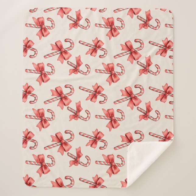 Manta Sherpa Caramelos de Navidad (Anverso)