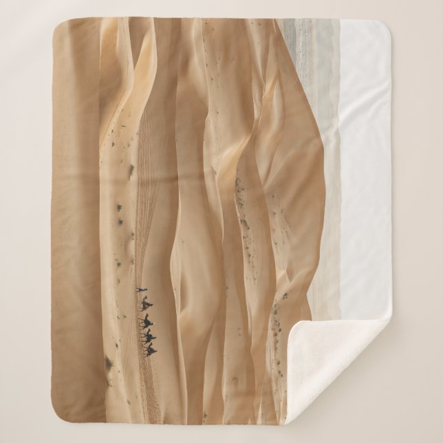 Manta Sherpa Caravana de camellos, puesta de sol del Sáhara, Ma (Anverso)