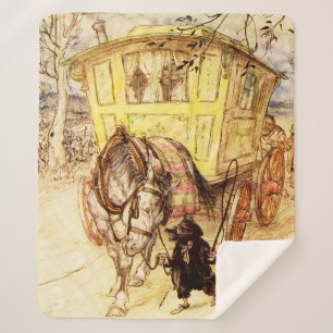 Manta Sherpa Caravana Gitana – Tarde Dorada de Arthur Rackham