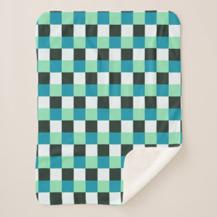Manta Sherpa Carbón Blanco Verde azulado Verde Azul azul Aqua 
