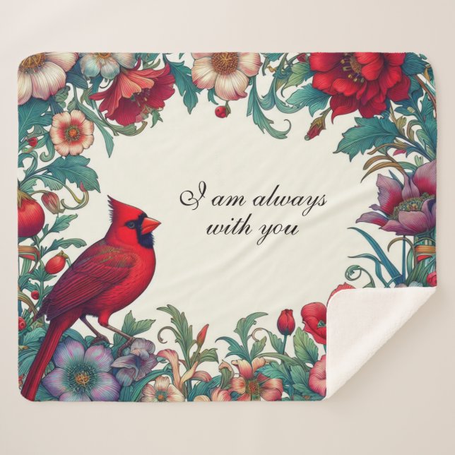 Manta Sherpa Cardenales rojos: solidaridad, recuerdo de Keepsak (Anverso (horizontal))