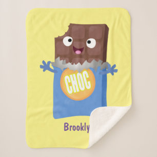 Manta Sherpa Caricatura de dibujos animados de un dulce chocola