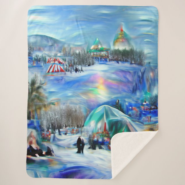 Manta Sherpa Carnaval de invierno (Anverso)