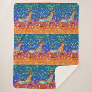 Manta Sherpa Carousel Stag Sherpa Blanket
