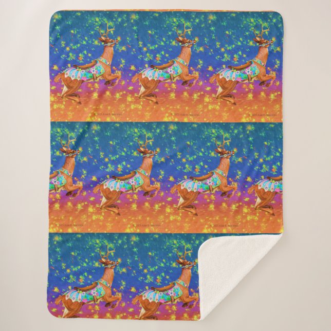 Manta Sherpa Carousel Stag Sherpa Blanket (Anverso)