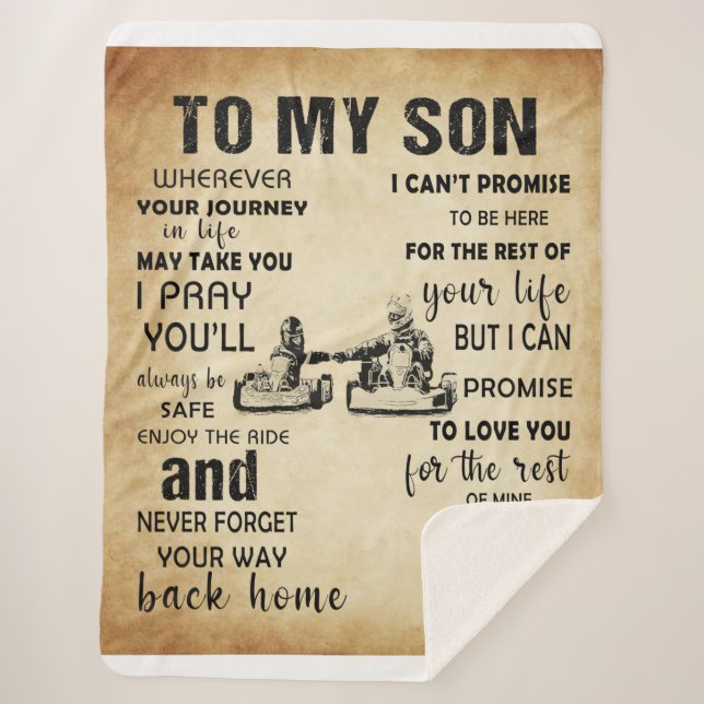 Manta Sherpa Carreras Papá A Mi Hijo Del Regalo De Papá (Anverso)