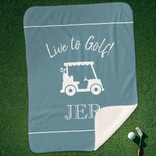 Manta Sherpa Carrito de Golf Monogramas Iniciales Verde Golfist